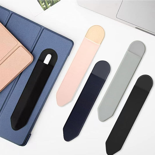 4 PCS Universal Self - Adhesive Elastic Stylus Holder Compatible with Apple Pencil 1st & 2nd Gen,Tablet Pen Cover in Black,Pink,Gray & Blue for iPad and Stylus Accessories