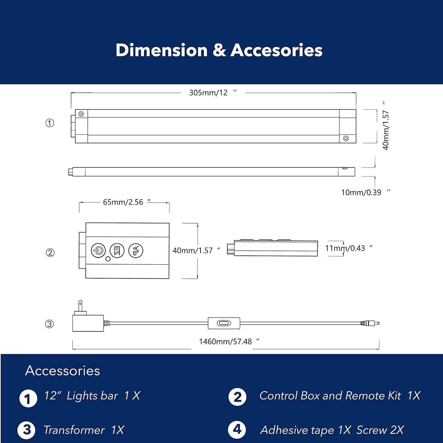 LED Smart Under Desk Lights Plug in White & RGB Color Changing Dimmable with Remote. Alexa, Google Enabled. Under Counter Lighting Bar for Kitchen, Shelf, Cupboard, Cabinet, Monitor (1-Bar Kit, 12")