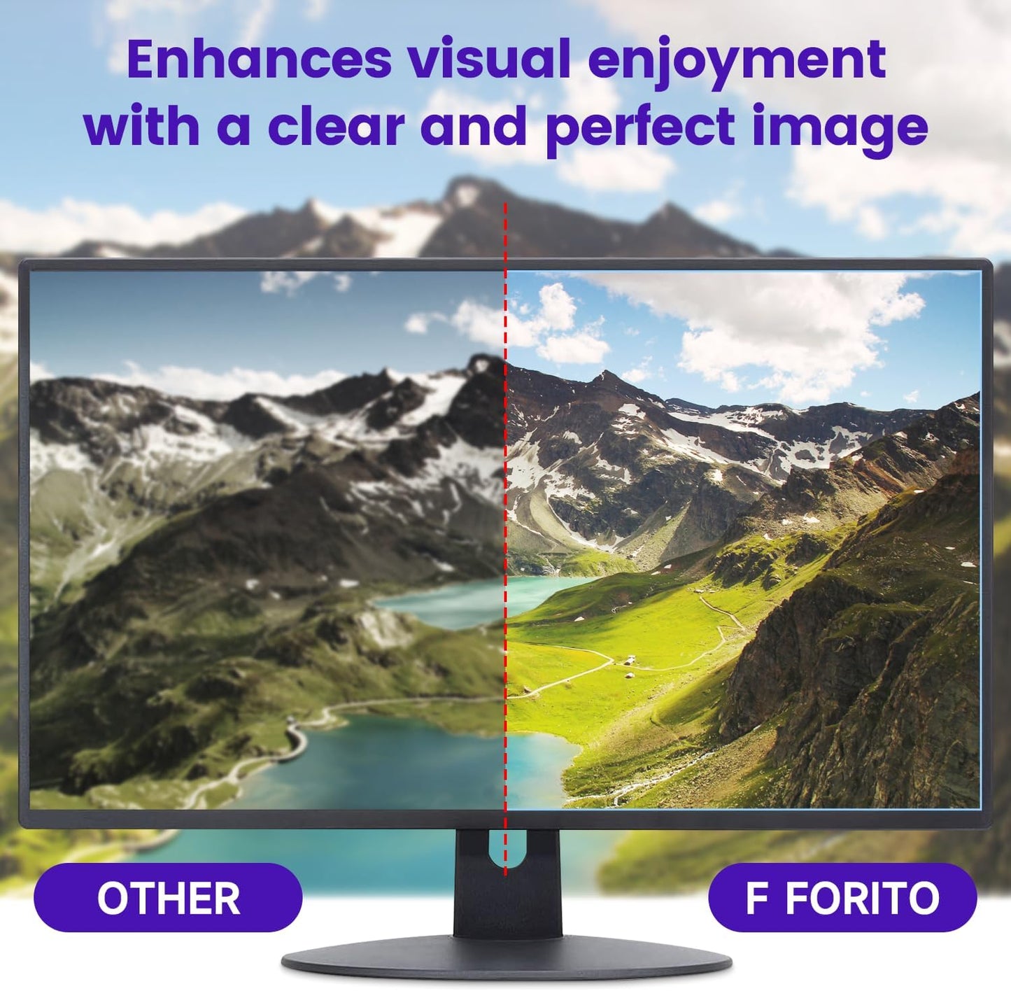 F FORITO 32 inch 16:9 Anti Blue Light Matte Screen Protector for Monitor, Compatible with 32" Sceptre/Dell/Asus/Acer/ViewSonic/Samsung/Aoc/HP/LG Widescreen Monitors