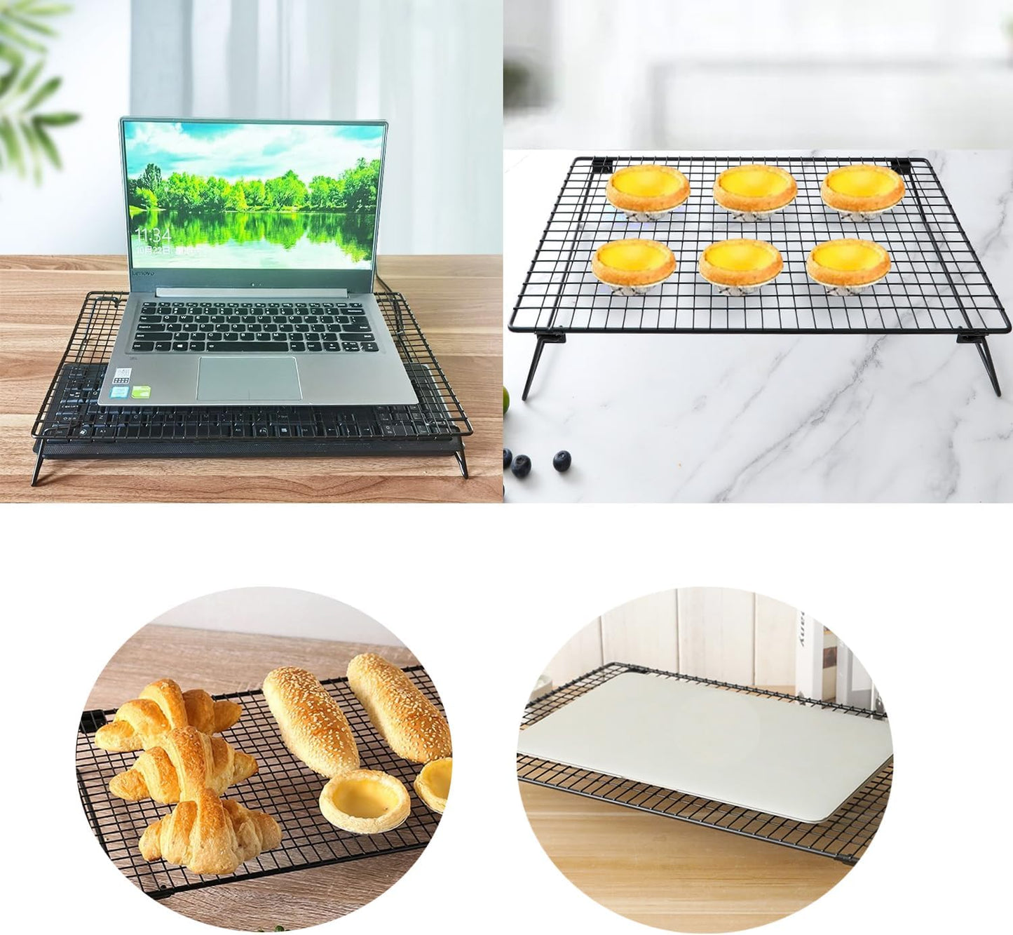 Laptop Stand Low Profile Metal Foldable Laptop Riser Holder Ventilated Cooling Computer Notebook Stand for MacBook Air Pro MBA Computer Desktop Monitor Printer Mini PC Raise Screen to Eye Level