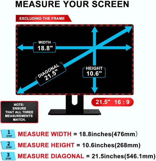 24 inch Computer Privacy Screen Filter - Suitable for 16:9 Aspect Ratio Widescreen Monitor - Blue Light Filter - Anti-Glare & Anti-Scratch Protector Film (24" Widescreen (16:9))