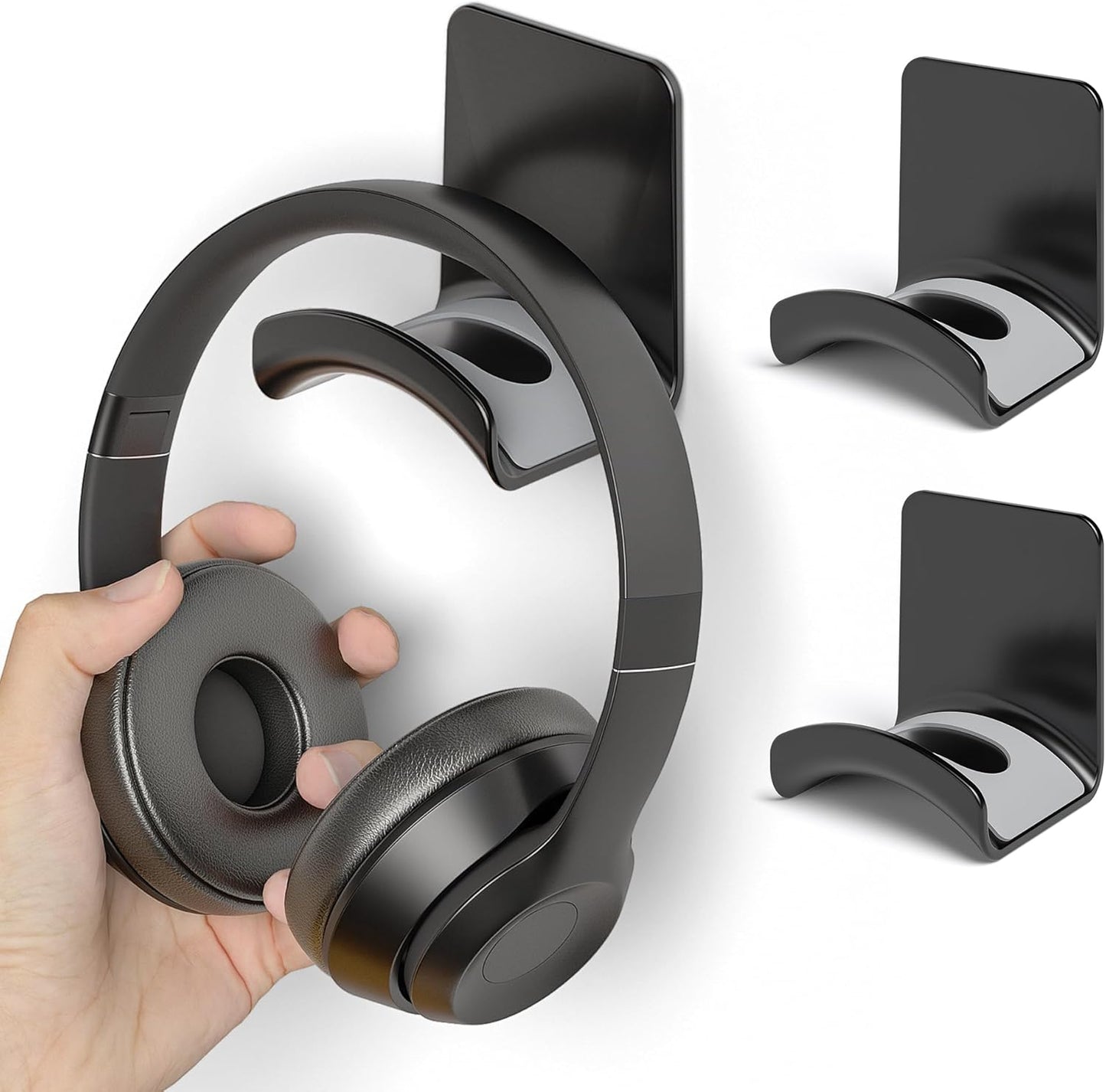 Game Headphone Stand for Desk Mini Headphone Hanger Holder with Strong Adhesive Game Headset Stand Headphone Holder-Under Desk…