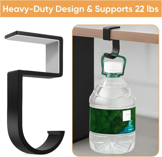 Durable Alloy Purse Holder for Table: 2-Pack Purse Hook for Desk with Non-Slip Pad - Portable Handbag Hanger for Restaurants, Office Desks, Bars & Cafes Hanging Umbrellas Keys Cups Headphone