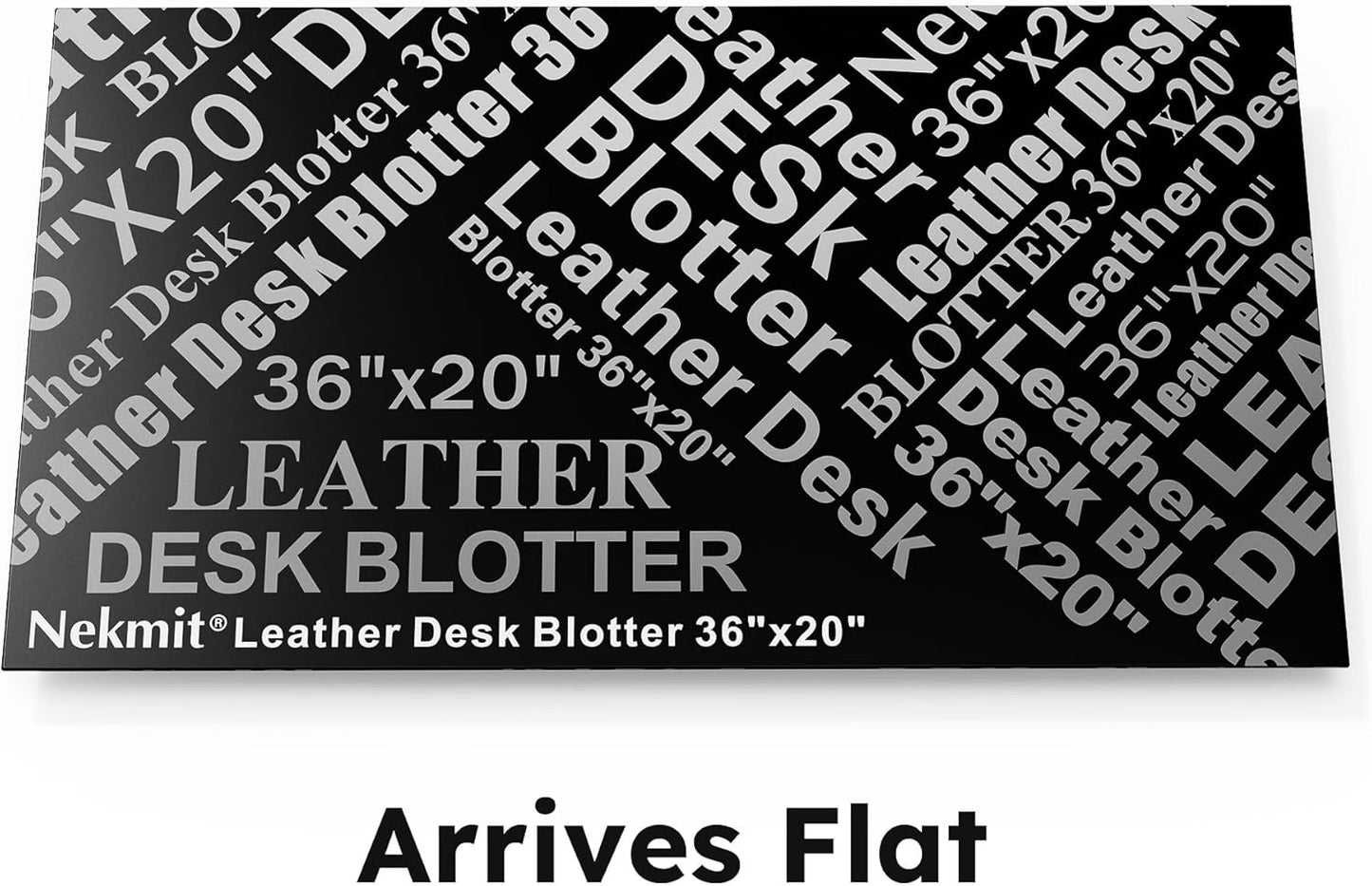 Nekmit Leather Desk Blotter Pad 17 x 12 Inches, Flat, Non-Slip, Waterproof, Black
