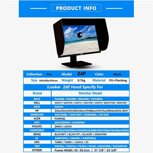 Universal Monitor Anti Glare Hood | Adjustable Sun Shade & Light Blocker for 27 Inch Screens | Reduce Eye Strain for Office Work, Design, and Trading
