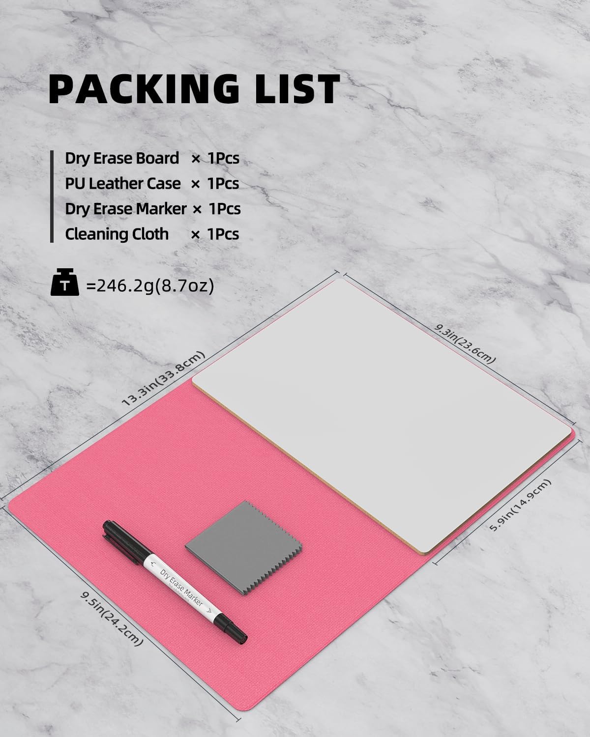 Small Dry Erase Board with Stand for Desk, Portable Reusable Desktop Notepad, 9.5 * 6.6in Memo White Board,Office Home Supplies Desk Accessories MH770 (Rose)