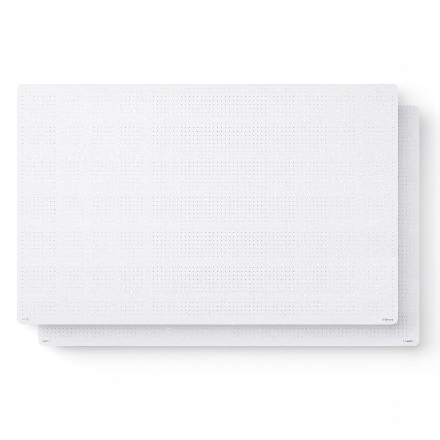 Notsu Dot Grid Desk Notepad 2 Pack | Minimalist Dotted Memo Mouse Pads with Premium Thick Paper, Small 5.5" x 8.5"