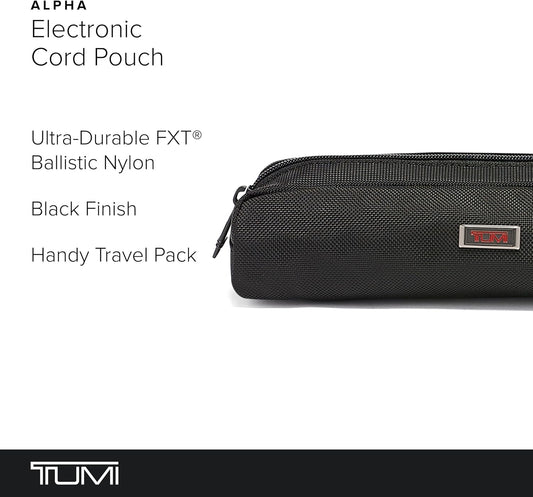 TUMI - Alpha Electronic Cord Pouch - Slim Zip Entry Travel Tech and Cable, Charger and Small Accessory Organizer - Black