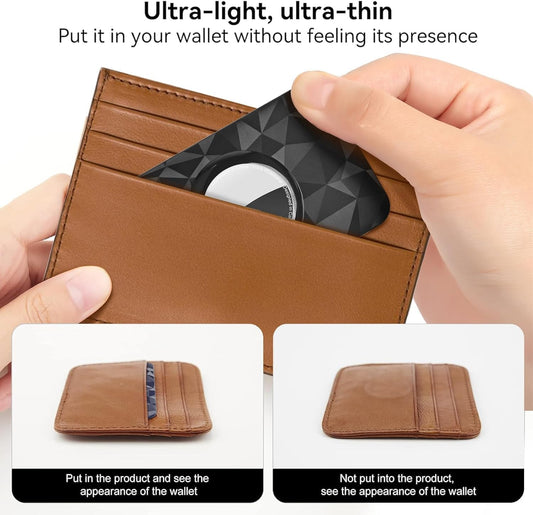 Wallet Holder for AirTag 1st & 2nd Generation, Ultra Thin for AirTag Card Case for Wallet, Passport Holder, Purse, Backpack, Hard PC for Air Tag Holder for Travel Women, Mens, Clear Pink
