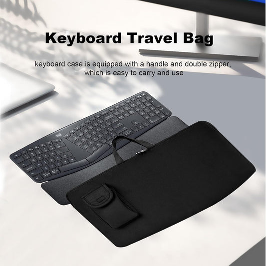 Keyboard Travel Bag Portable Keyboards Sleeve Shockproof Waterproof Keyboard Neoprene Case for Logitech Ergo K860 /Arteck Split Ergonomic Performance Wireless Mouse Combo