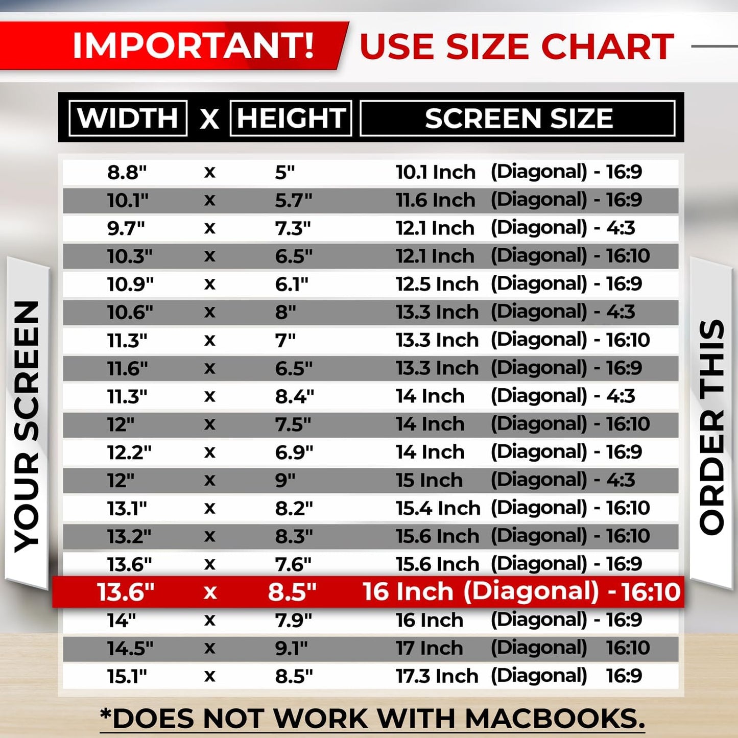 SightPro 16 Inch 16:10 Laptop Privacy Screen Filter - Computer Monitor Privacy Shield and Protector - High Clarity
