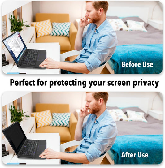 13.3 Inch 16:9 Laptop Privacy Screen Filter, Computer Monitor Privacy Shield, Anti Scratch Anti Spy Anti Glare Blue Light Screen Protector