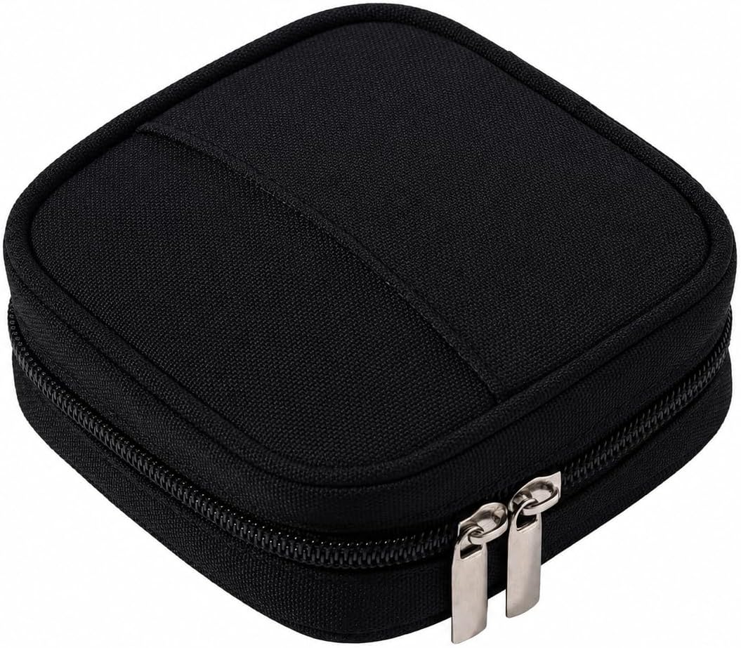Mini Travel Carry Storage Case, Portable Charger Case Organizer, Small Pouch Compatible with MacBook Power Adapter, Tech Bag for Laptop Accessories Cables, Cords, USB Drives, Power Bank, Earphones