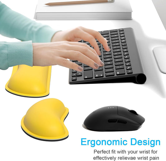Dapesuom Mouse Wrist Rest, Ergonomic Memory Foam Mouse Wrist for Computer Desk Mats Support, PU Leather Hand Rest Pad Cushion for Gaming, Laptop, Men, Women, Pain Relief & Easy Typing, Black
