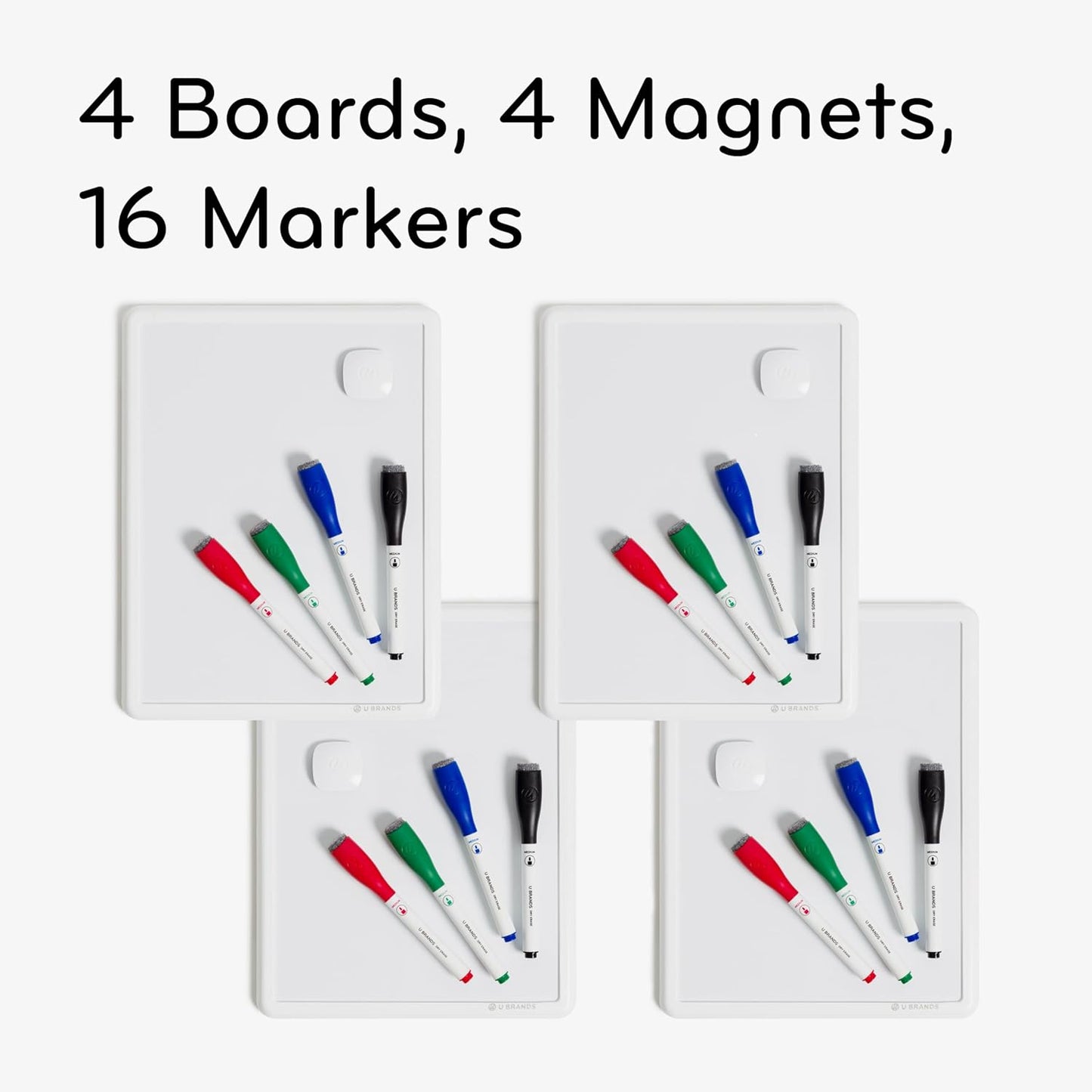 U Brands Contempo Magnetic Small Whiteboard, 8.5” x 11”, White Modern Frame, Mini White Board for Students, Fridge and Locker Dry Erase Board, Includes Marker & Magnet