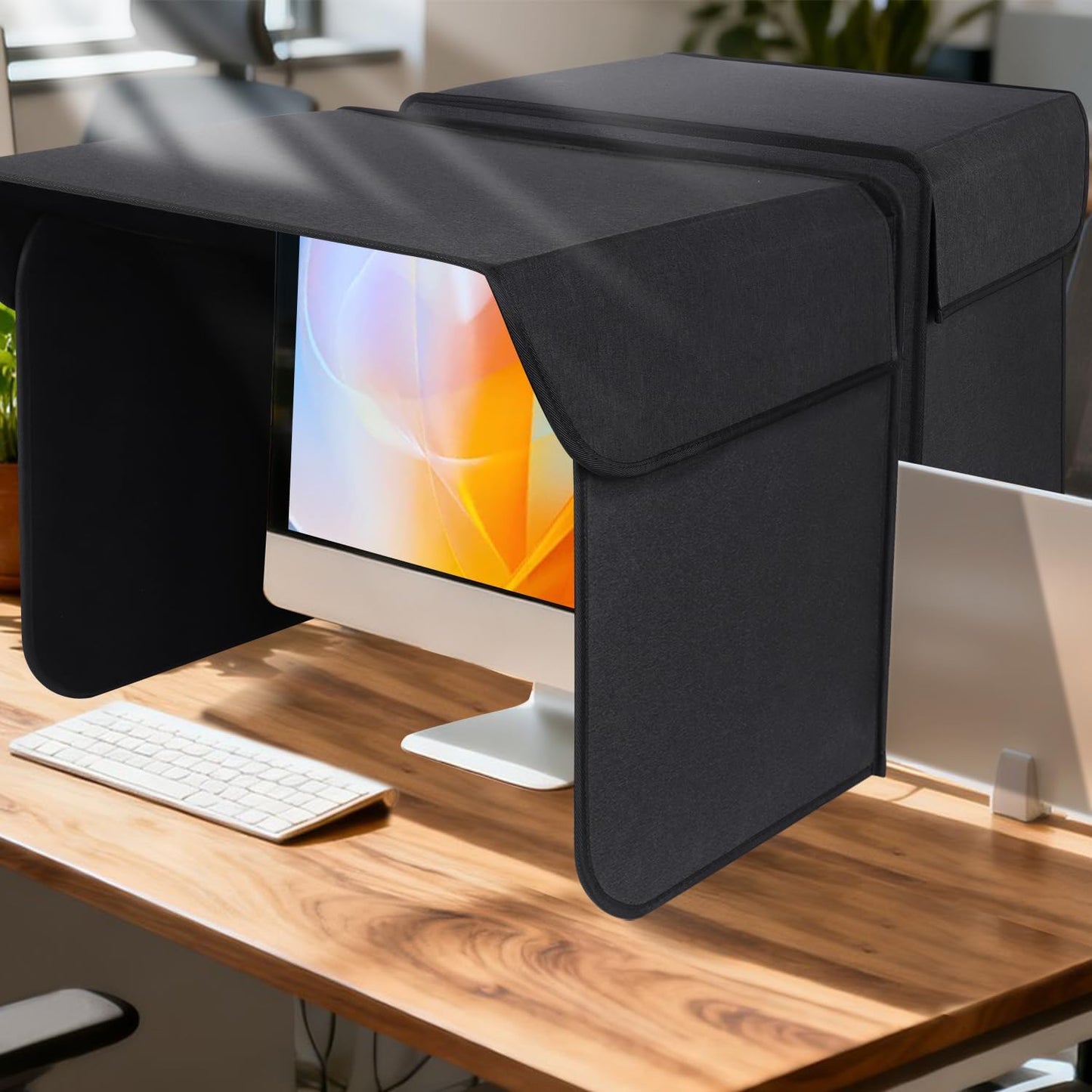 27 inch Display Monitor Hood Sunshade Portable Desktop Computer Sunshade Adjustable Monitor Sunhood for Dell HP Philips Samsung Viewsonic