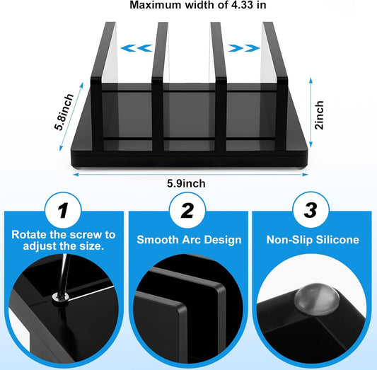 Chunful Adjustable Vertical Laptop Stand for Desk, Acrylic 3 Slot Laptop Holder Desktop, Invisible Desktop Notebook Dock for Notebook Computer, All Gaming Laptops up to 17''