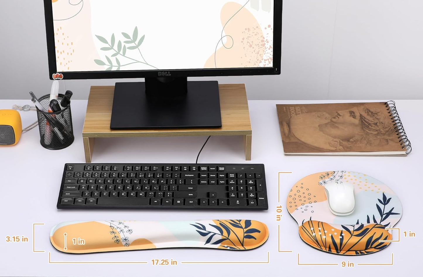 Mouse Pad and Keyboard Wrist Rest- Ergonomic Wrist Rest for Computer Keyboard and Mouse Pad, Memory Foam Wrist Support for Comfy Typing, Ideal for Laptop, Office, Gaming