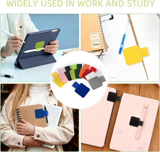 10-Pack Self-Adhesive Pen Loop Holder for Notebooks, Journals & Planners - Elastic Pencil Holder for Pens, Apple Pencil, Stylus (Random 10 Colors)