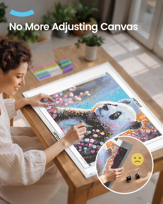 ARTDOT A3 LED Light Pad for Diamond Art Kits for Adults, USB Powered Light Board Kit, Adjustable Brightness with Diamond Painting Tools Detachable Stand and Clips