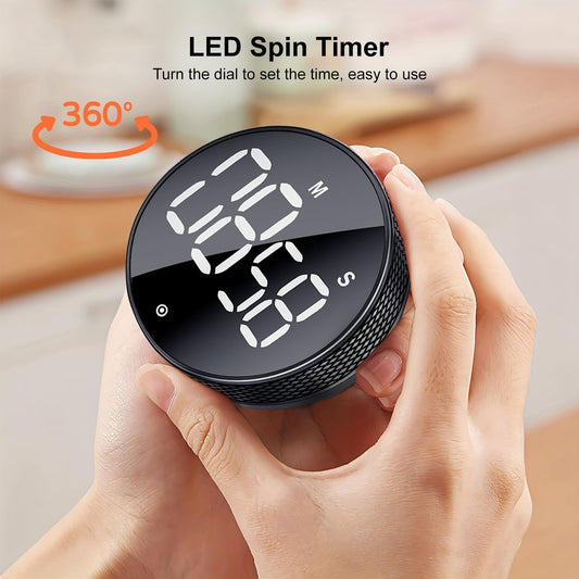 BlueSnail Kitchen Timer with LED Digital Display Smart Efficana for Home Classroom Gym Office, Volume and Brightness Adjustable Productivity Timer