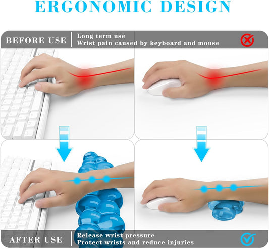 Gel Cloud Keyboard and Mouse Wrist Rest, Cute Wrist Support and Arm Support Keyboard Rest for Keyboard and Mouse Typing Pain Relief,Suitable for Office/Computer/Laptop/Gaming(White)