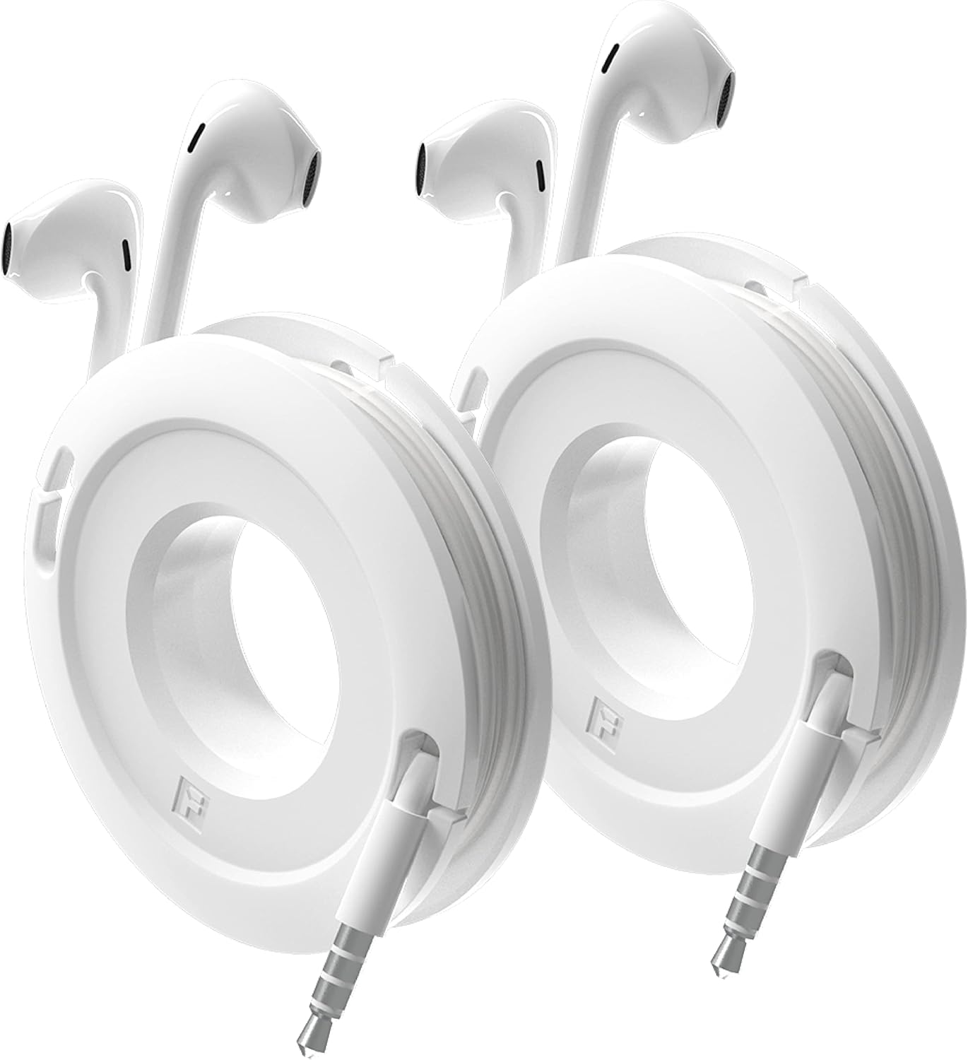 Side Winder Mini and Max Headphone, Earbud and Charging Cable Winder and Organizer Perfect for Wrapping Earbuds and Cords for Travel and Organization 2-Pack (White, Max)