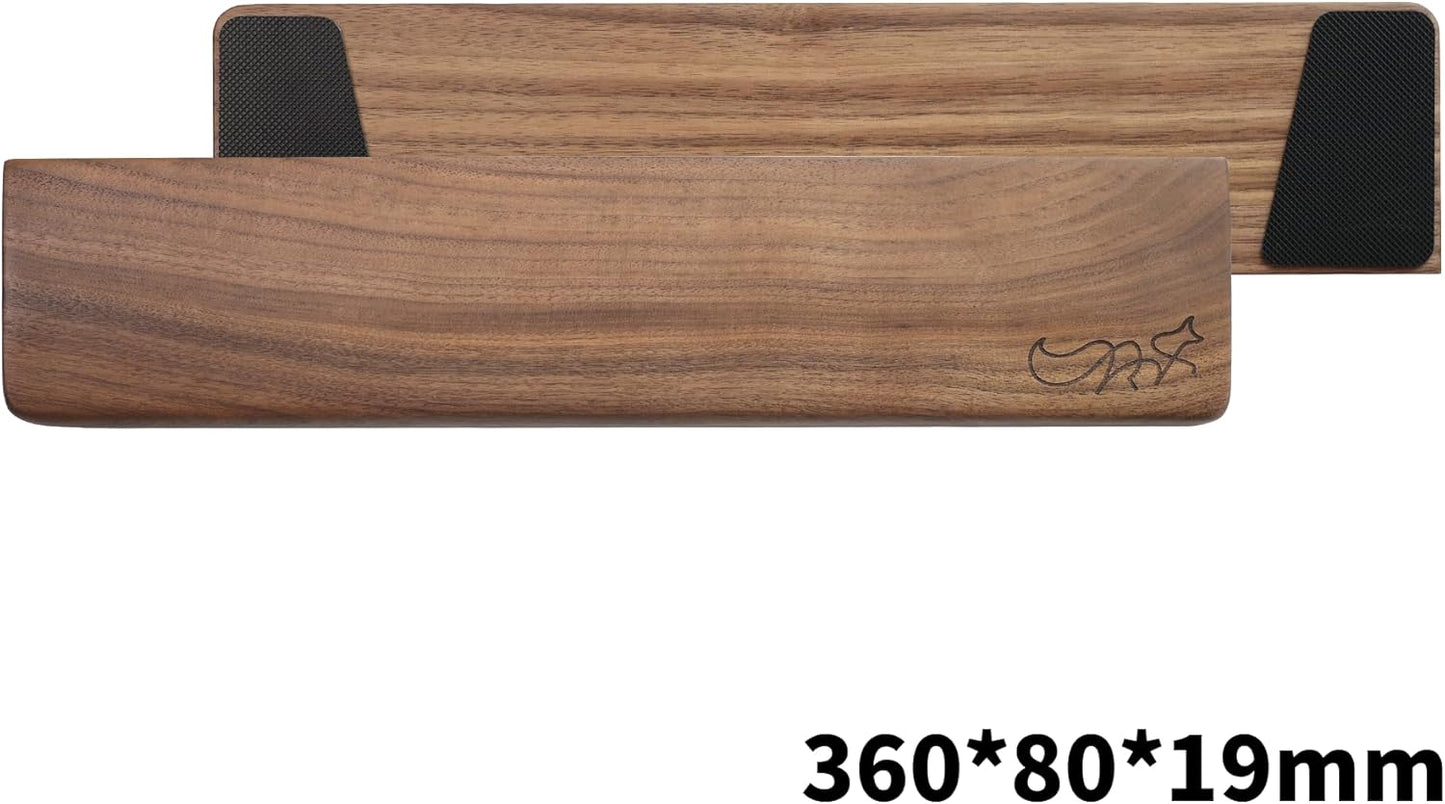 Wooden Keyboard Wrist Rest,11.8x3.1x0.7in Ergonomic Walnut Wood Palm Support for 60%,65%,70%,75%,80% Mechanical Keyboards for Comfortable Typing and Playing