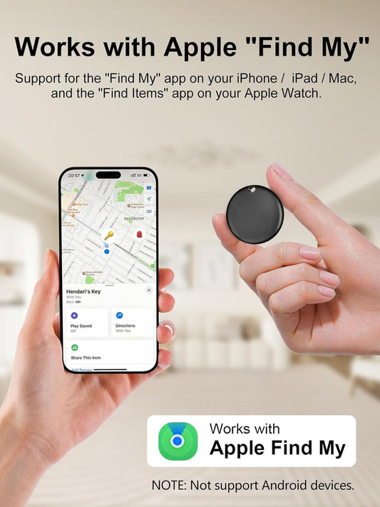 Tracker Tags, Item Finder Work with Apple Find My (iOS Only), Waterproof Smart Tag, Key Finder for Luggage, Keys, Wallet, Bike, Bags (Multi-Color, 4 Pack)