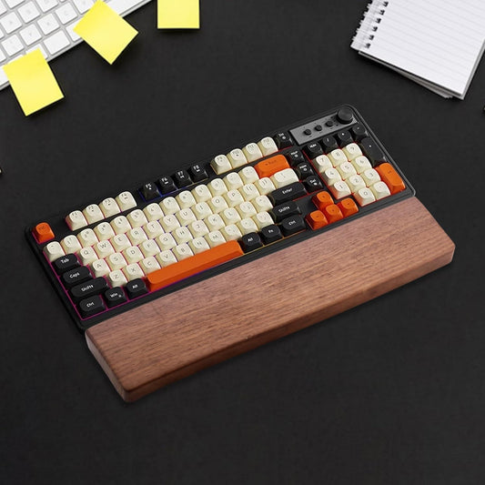 87 Keys Keyboard Wrist Rest - Ergonomic Walnut Wood Palm Rest for Mechanical Keyboard, Non-Slip, Comfortable Typing and Gaming (87 Keys) 
