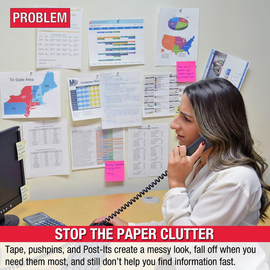 Ultimate Office AdjustaView FastFind 10-Pocket Wall Mounted Reference Display Organizer with Assorted Colored EZ Load Pockets to Display 20 Sheets of Your Most Important Letter Sized Documents