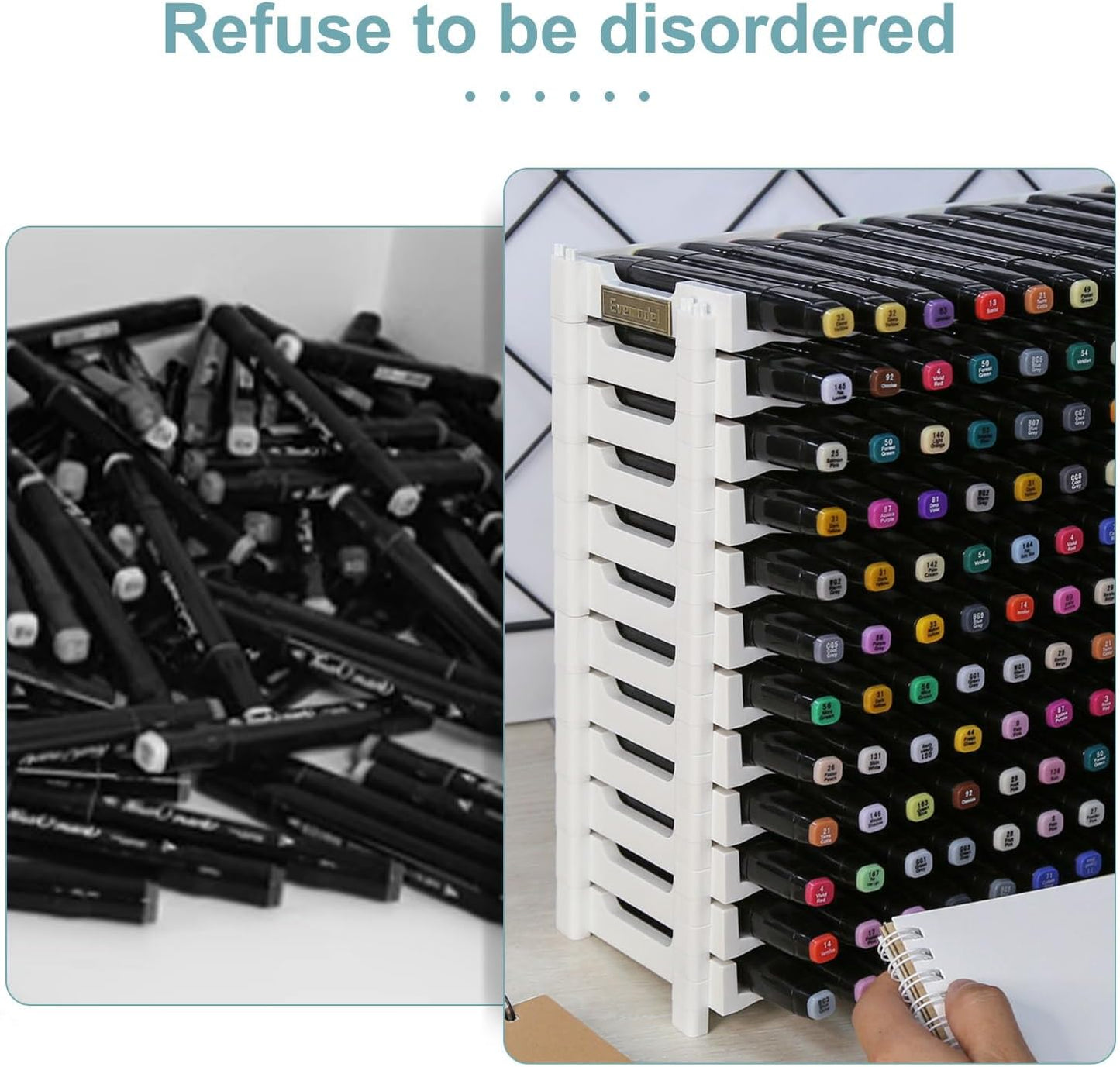 Universal 6 Layers Tray Universal Marker Storage Rack, Penholder Display for 90 Pens SN01 Pencil Organizer Holder for Desk (Clear-6 layers)
