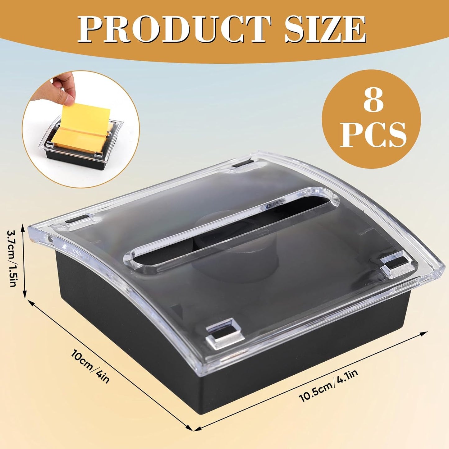 1 Pcs Pop Up Note Dispenser,Sticky Note Holder ,3 x 3 Inch,Clear Top and Black Base Sticky Notes Dispenser for School Office Home Store Classroom Desk Supplies (1)