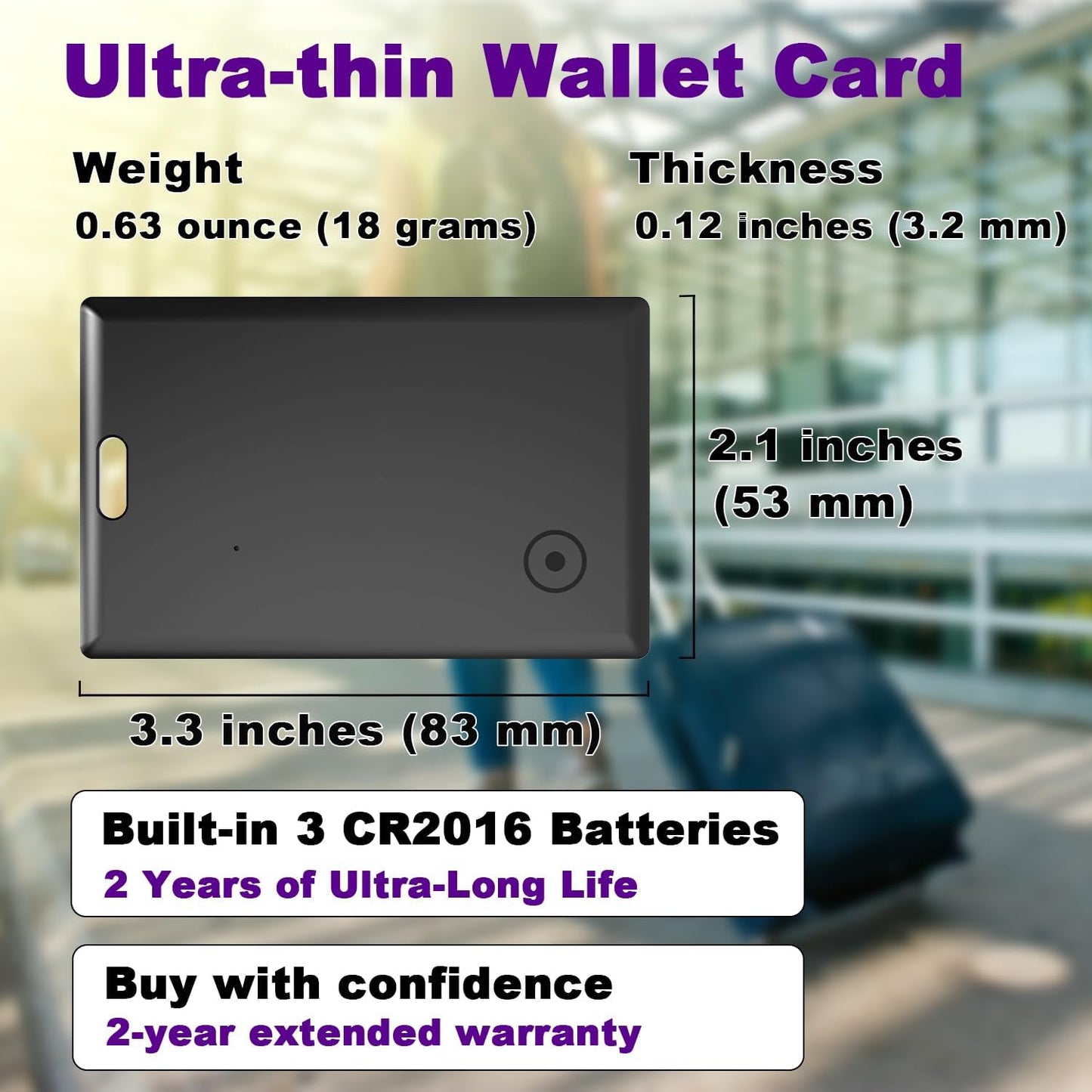 Wallet Tracker Card for Android – Google Find Hub Compatible GPS Tracking Card, Ultra-Thin Smart Card Tracker Fits Any Wallet, No Subscription Required(Android Wallet Tracker)