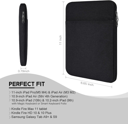9-11 inch Tablet Sleeve Case for Fire Max 11 Tablet/Kindle Fire HD 10 Plus 10.1", iPad Pro M5 M4 /A16 11-in, iPad Air M2 M3 M4, 10.2 10.5 10.9 iPad Air, Galaxy Tab A9+ Plus, Fit Magic Keyboard -Purple