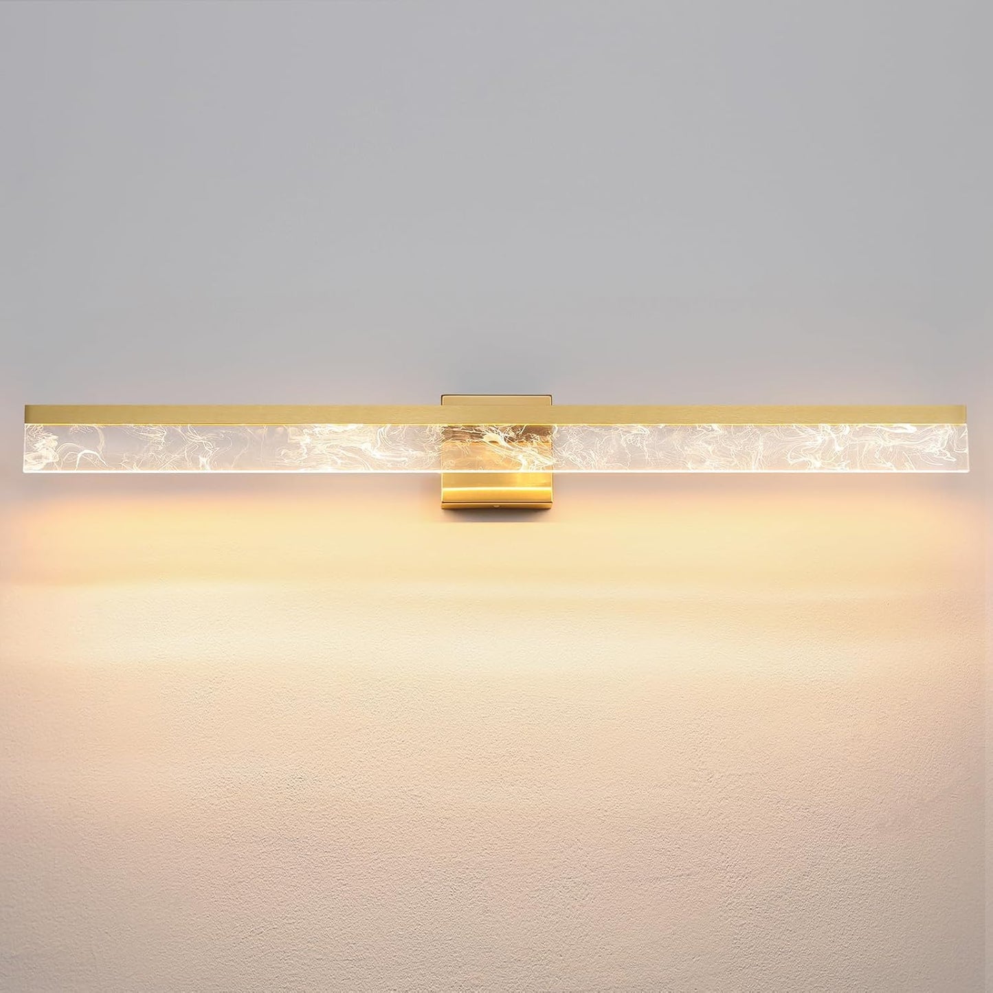 AIJIASI 39-Inch Brushed Gold Vanity Light Fixture, 28W Dimmable LED Modern Light Bar for Bathroom Mirror, Restroom, Bedroom (3000K)
