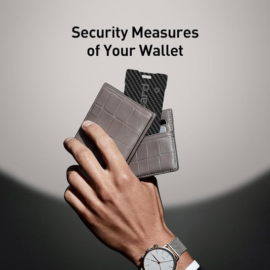 Ultra-Thin Air Tag 0.07in Wallet Tracker (Both iOS and Android) IP68 Bluetooth GPS Tracker for Bags Passport Works with Apple Find My (Apple MFi Certified) & Google Find My Device - Wireless Charging