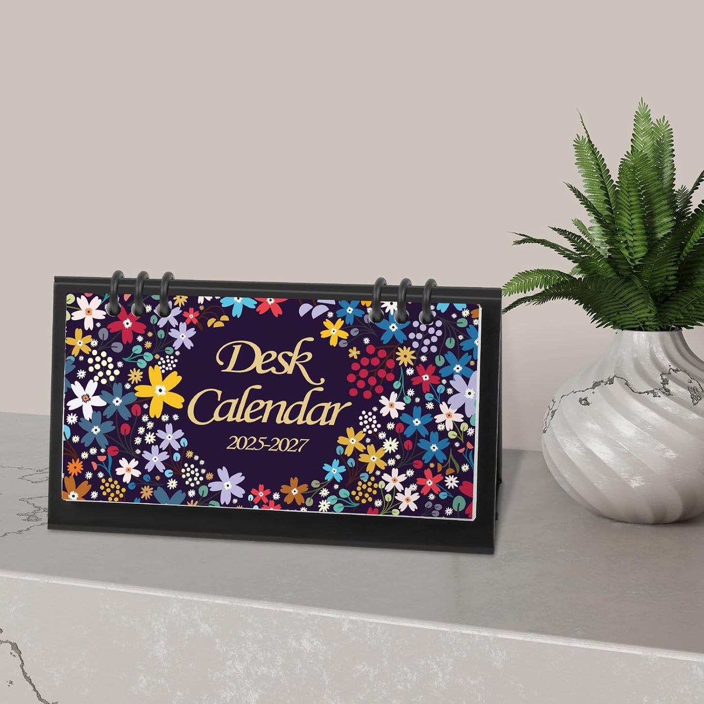 KONVINIT Small Desk Calendar 2026-2027, 6.3" x 3.1", 2026 Desk Calendar - Runs From January 2026 Until December 2027, 24 Months Mini Desktop Calendar for School, Home and Office Supplies