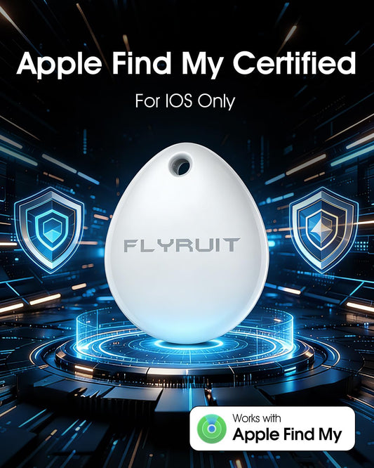 Air Tracker Tags-4 Pack (iOS Only), Apple Find My Certified Luggage Tracker Tags for iPhone, Smart Bluetooth Tracking and Key Finder Items Locator Compatible with Wallet, Backpack, Car (Black&White)