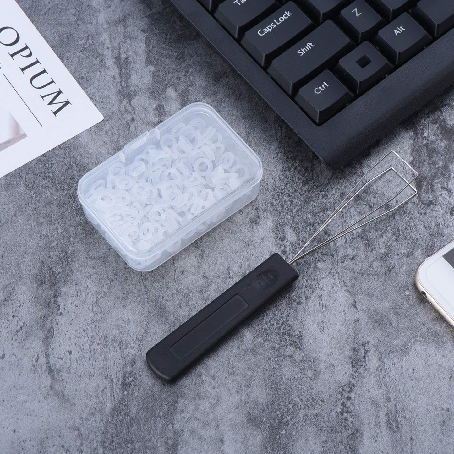 Keyboard Puller Keycap Removal Tool and 200 Pcs Rubber O-Ring Dampeners Plumbing Rubber O-Ring Seal for Switch and Mechanical Keyboard