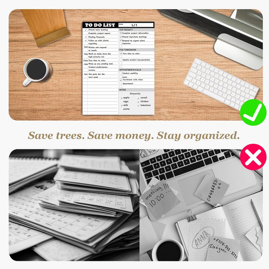 Dry Erase Desk Planning Board - Reusable Desktop Daily Planning Board, Work to-do List - 11"x8.5" Tabletop Dry Erase Board with Stand - Marker Included