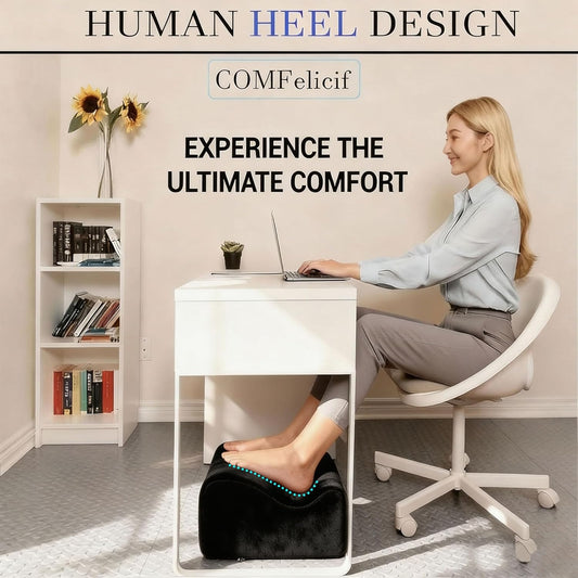 Foot Rest for Under Desk at Work,At Work Soft Ergonomic Footrest,Support Foot Pillow,Heel Chair,Leg Elevation Pillow,(Blue)