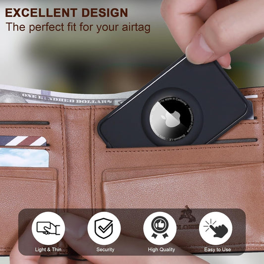 2-Pack Airtag Wallet Holder - Silicone Slim Card Holder for Apple Airtag - Ultra-Thin Air Tag Cardholder for Purses, Handbags, Backpack Wallets & Clutch Bags