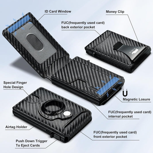 furid Apple Airtag Wallet Men: Smart Wallet with Airtag Holder - Air Tag Wallet for Men Slim Minimalist