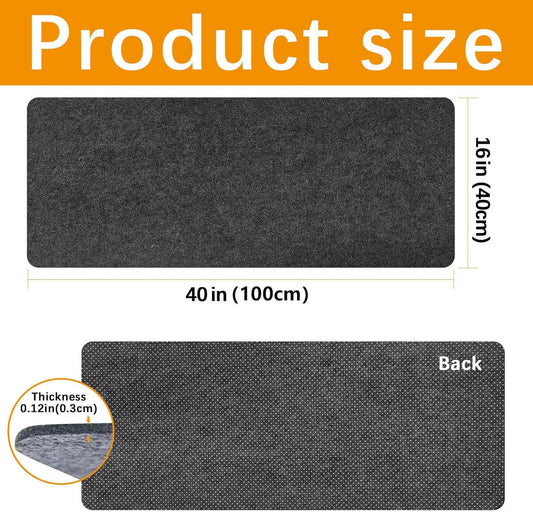 Large Felt Desk mat, 40''x16'' with Non-Slip Full Desk Mouse Pad,Office Computer Desk for Keyboard Mat,Felt Desk Mat for Desk Pad Protector(100x40cm)