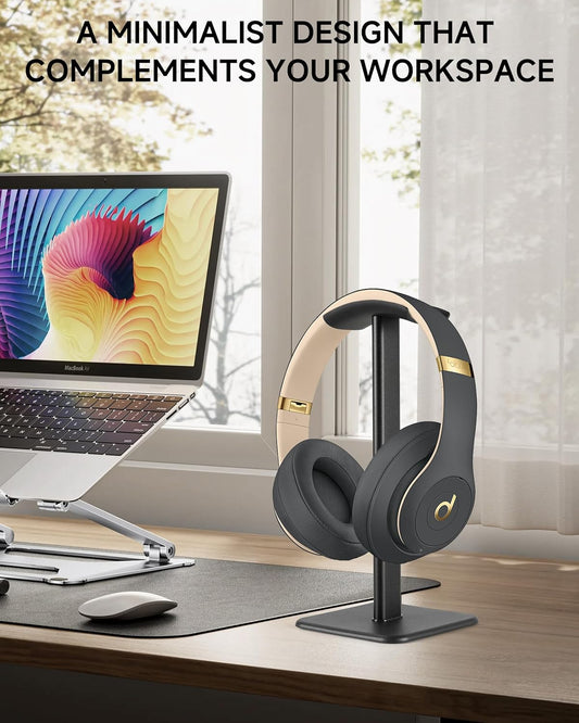 Sleek Modern Headphone Stand for Desk - Easy Assembly & Disassembly - Exquisite Craftsmanship Headset Holder for All Type PC Wireless Gaming Headset (White)