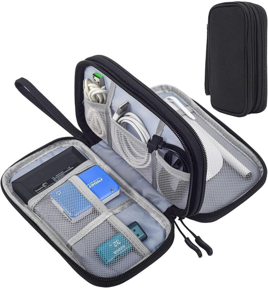 CAOODKDK Electronics Accessories Organizer Pouch Bag, Travel Universal Organizer for Cable, Charger, Phone, SD Card, Business Travel Gadget Bag