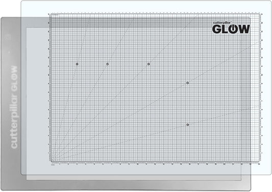 Cutterpillar Glow Premium II LED Light Board with Translucent Self-Healing Cutting Mat – 13" x 19" Light Box Tracing Pad with Non-Slip Mat and Built-in Rechargeable Battery
