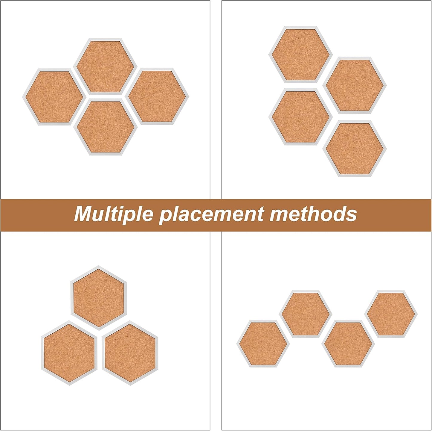 Cork Board Tiles - 4 Packs Adhesive Corkboards for Wall, Small Cork Board Squares Decorative for Office, School & Home