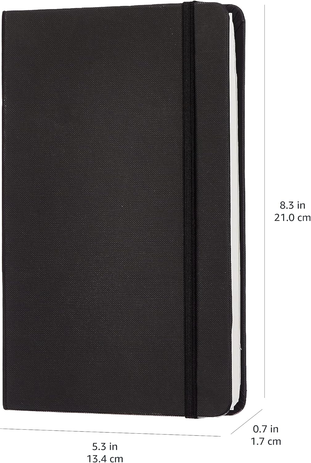 Amazon Basics Classic Grid Notebook for Writing and Note Taking, Hardcover, Graph Ruled, 240 Pages, 5" x 8.25", Black